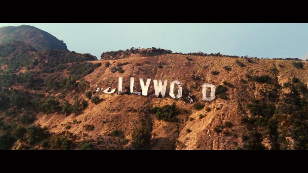 The dilapidated Hollywood sign at the end of the 1960s
