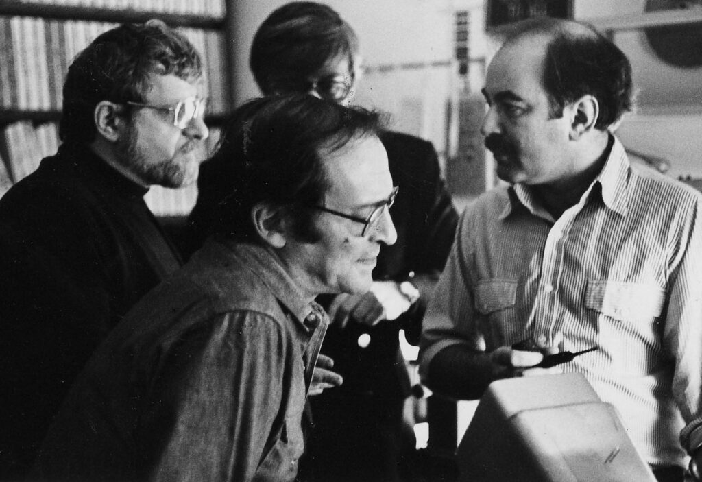 Screenwriter Paddy Chayefsky and Director Sidney Lumet behind the scenes of Network