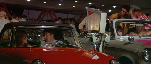 Katherine Ross and Dustin Hoffman in the car in The Graduate