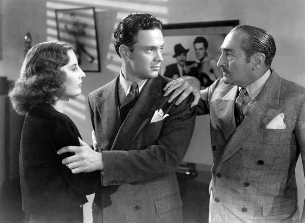 Barbara Stanwyck, William Holden and Adolph Menjou in Goldenboy