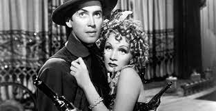 James Stuart and Marlene Dietrich in Destry Rides Again