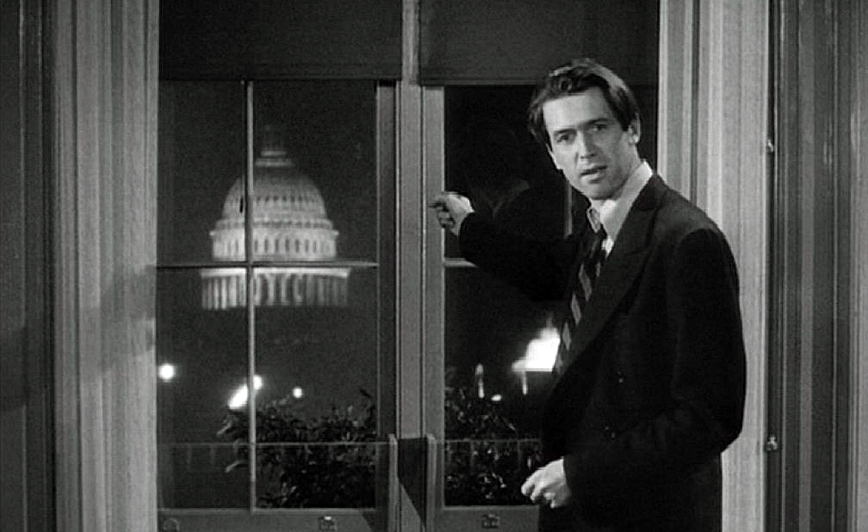 James Stuart and the Capitol dome in Mr. Smith Goes to Washington, 1939
