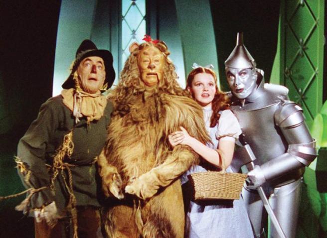 The four principle characters in The Wizard of Oz, 1939